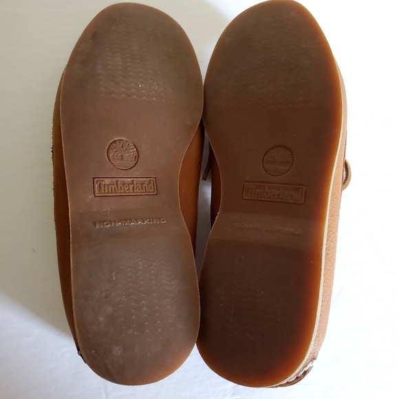 Timberland 2 Eye Brown Leather Loafer Shoes Size 9 - Picture 8 of 11